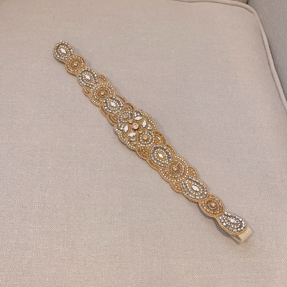 Anthropology shine embellished belt brand glint size s/m